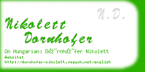 nikolett dornhofer business card